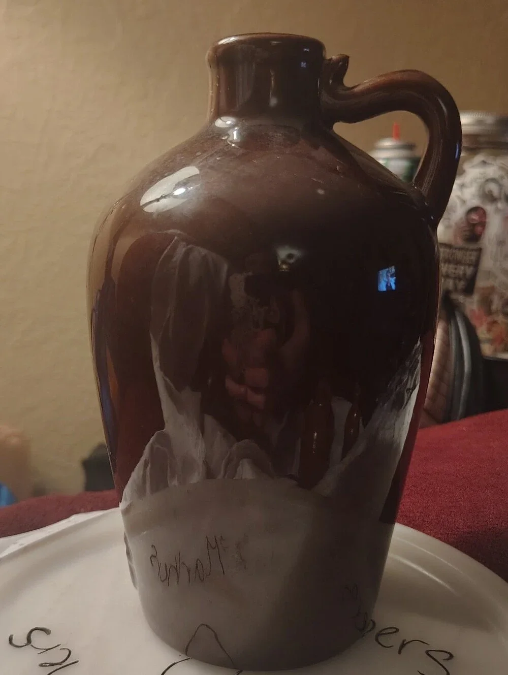 Brown Glazed Ceramic Moose Milk Jug